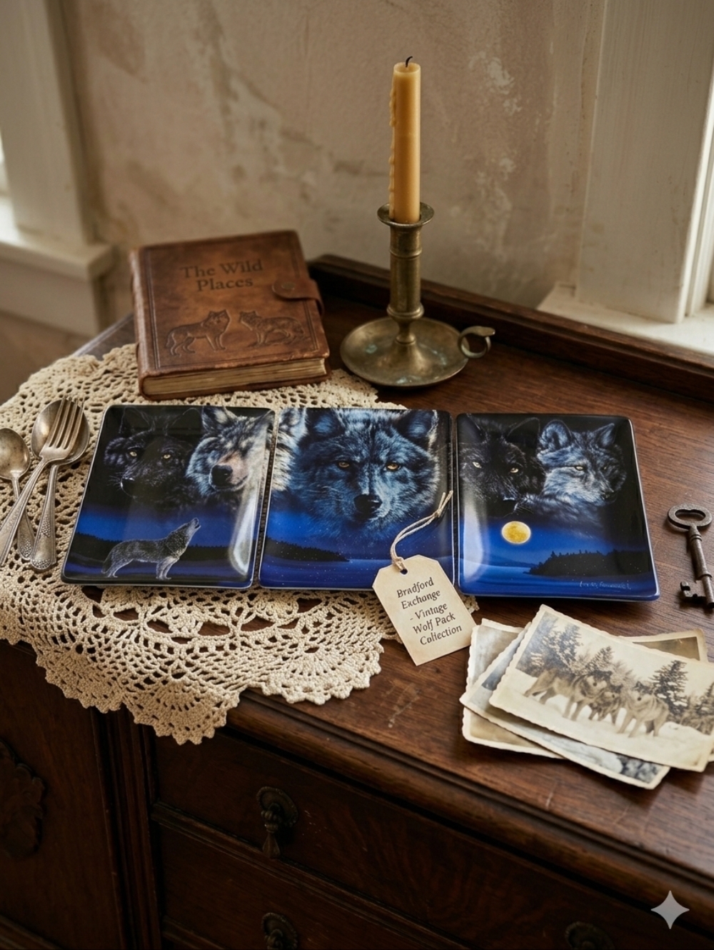 Bradford Exchange Collector Plates – Wolf Series by Vivi Crandell (Set of 3, 200